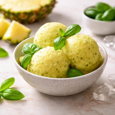 Pineapple basil sorbet