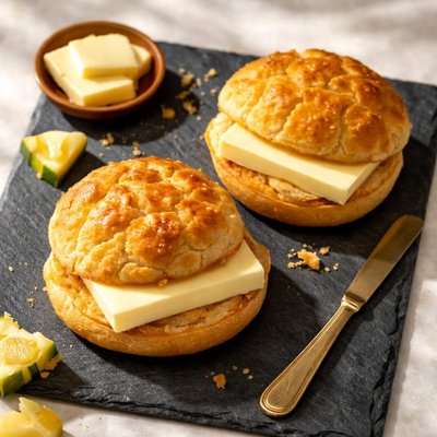 Pineapple bun with butter