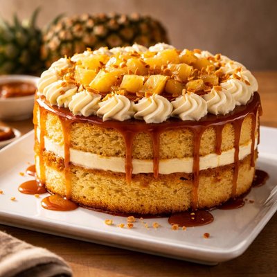 Pineapple caramel cake