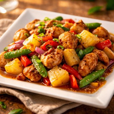 Pineapple chicken stir fry