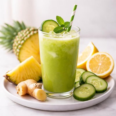 Pineapple cucumber ginger lemon juice