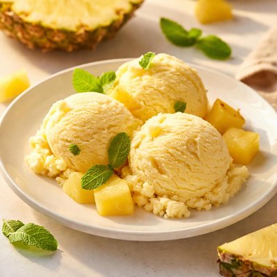 Pineapple flavored ice cream