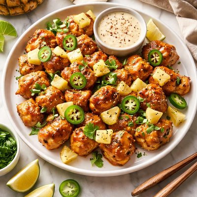 Pineapple jalapeno chicken bites