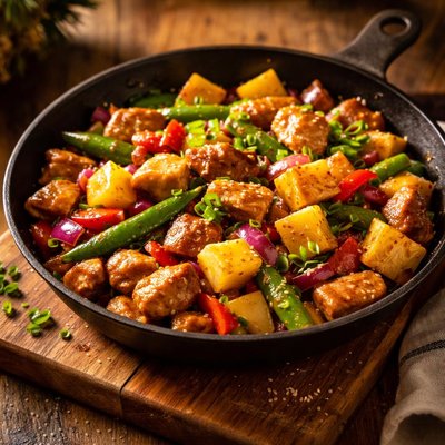 Pineapple stir-fry