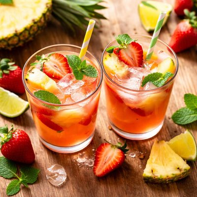 Pineapple strawberry drink