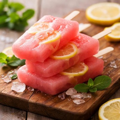 Pink lemonade ice pop