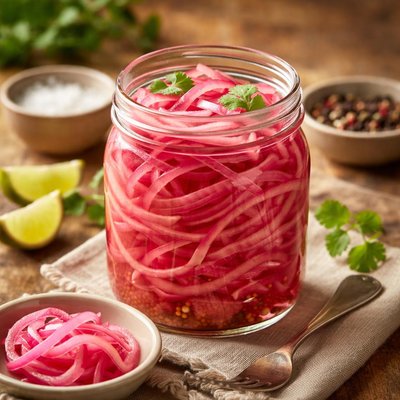 Pink pickled onions