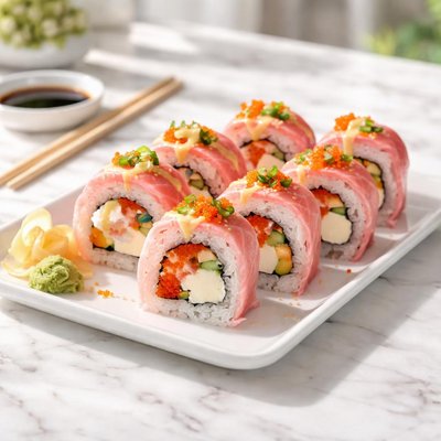 Pink roll sushi
