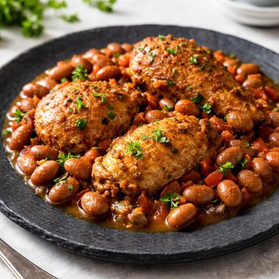 Pinto beans and chicken