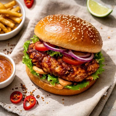 Piri piri chicken burger