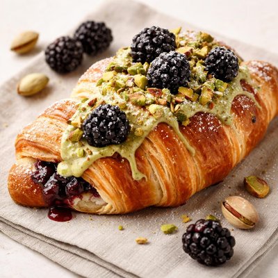 Pistachio blackberry croissant