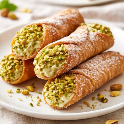 Pistachio cannoli