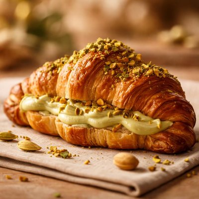 Pistachio cream croissant