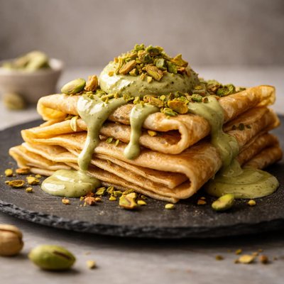 Pistachio crepe