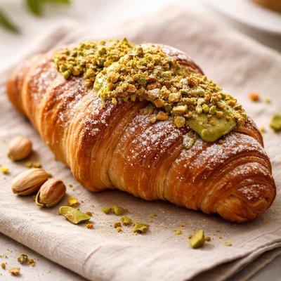 Pistachio croissant bakery