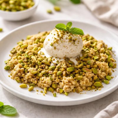 Pistachio crumble