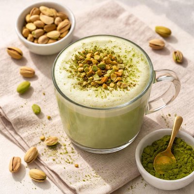 Pistachio matcha latte