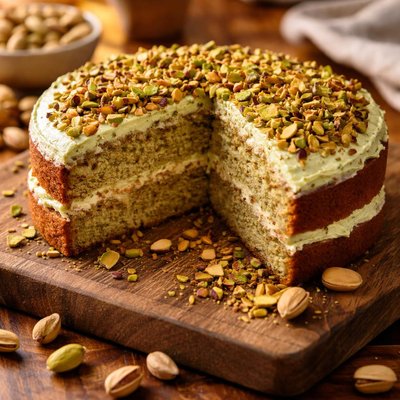 Pistachio nut cake