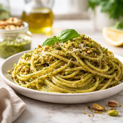 Pistachio pesto pasta