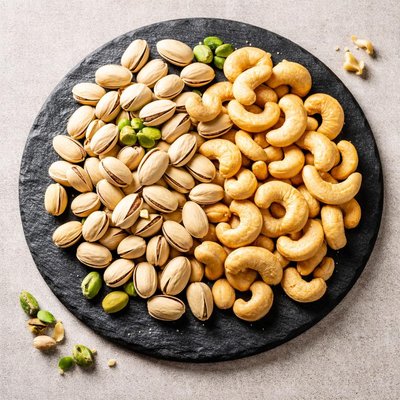 Pistachios and cashews