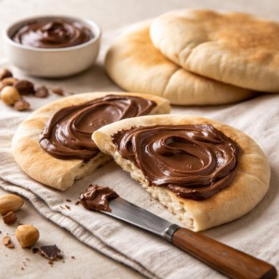 Pita bread with chocolate spread