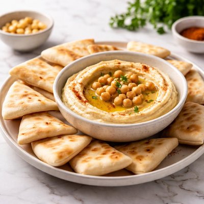 Pita bread with hummus