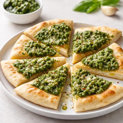 Pita bread with pesto