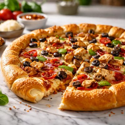 Pizza chicken supreme stuffed crust