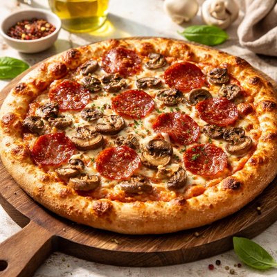 Pizza Pepperoni Champiñones