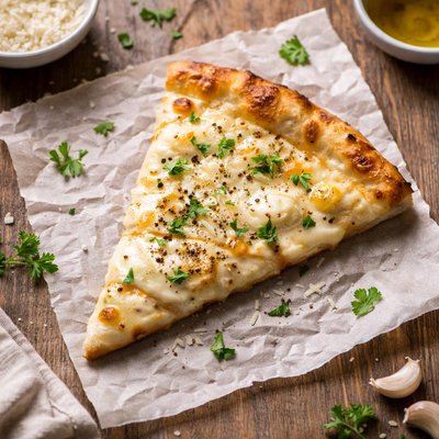 披萨片（有白色酱和奶酪）