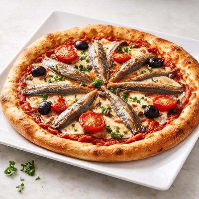 Pizza mit Sardellen