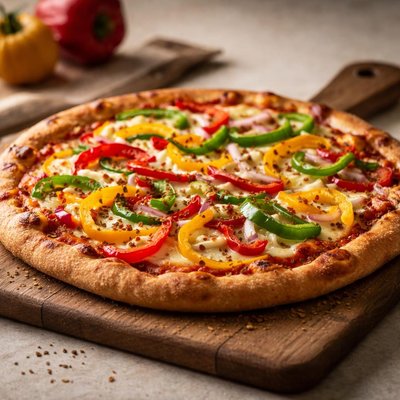 Pizza with bell peppers