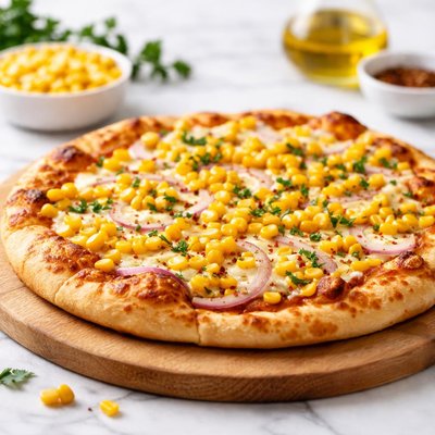 Pizza with corn