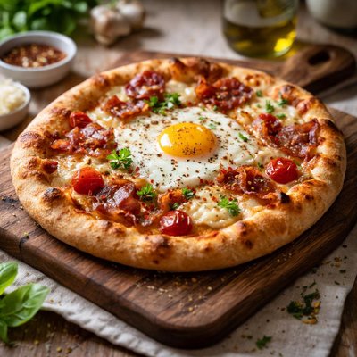 Pizza with egg