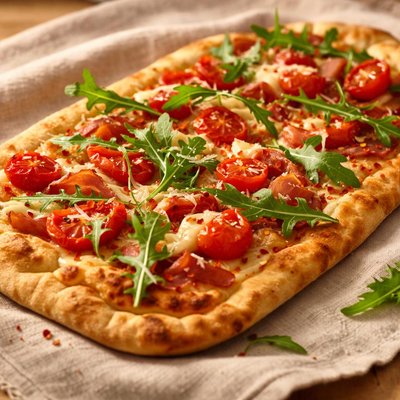 Pizza with flat bread