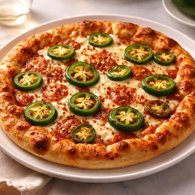 Pizza with jalapenos