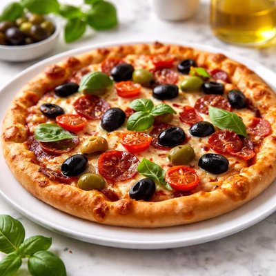 Pizza with olives