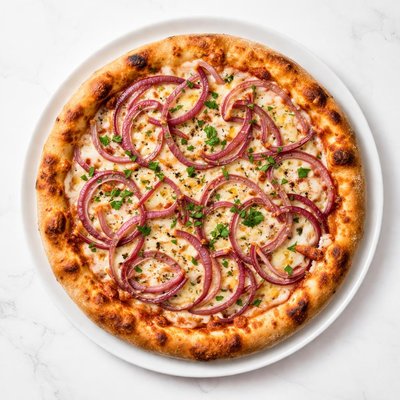 Pizza with onions