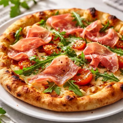 Pizza with prosciutto