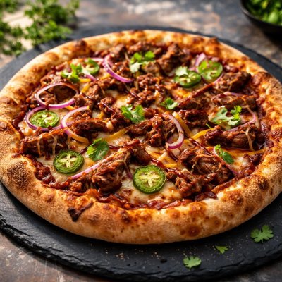 Pizza with pulled pork