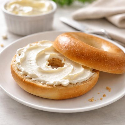 Plain bagel with cream cheese