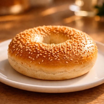 Plain bagel with sesame seeds