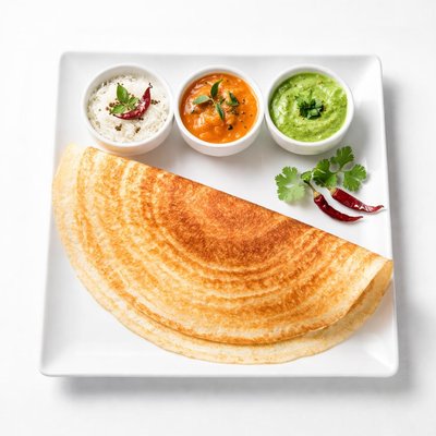 Plain dosa with chutney