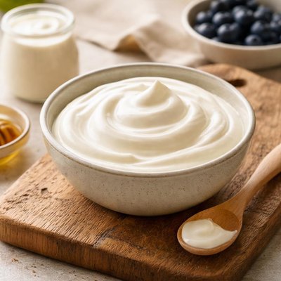 Plain double cream yogurt