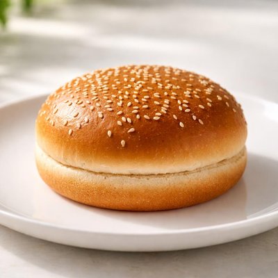 Plain hamburger bun