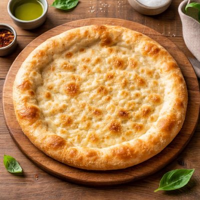 Plain pizza dough baked