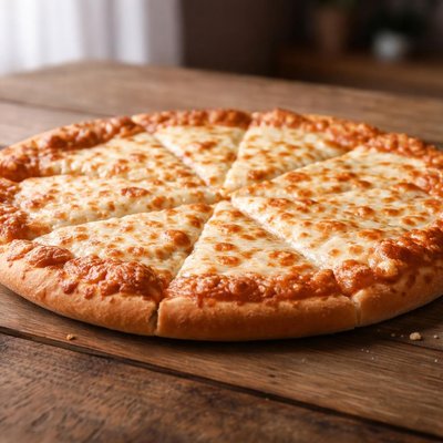 Plain pizza with extra cheese
