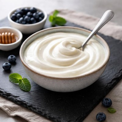 Plain probiotic yogurt