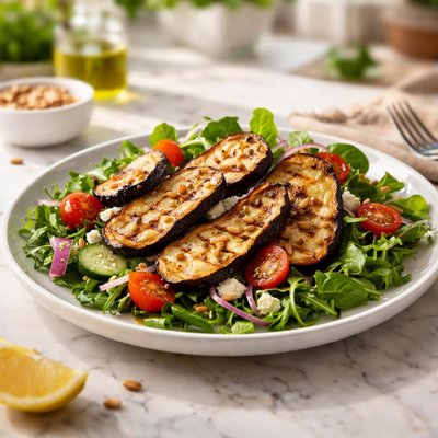 Plain salad with aubergine