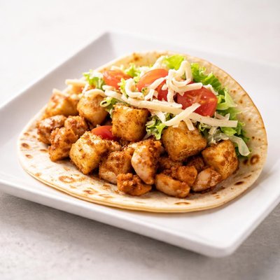 Plain spicy potato taco with chicken